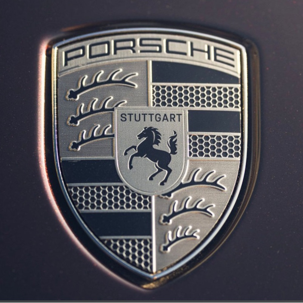 Porsche OEM Silver “Turbonite” Hood Emblem Badge